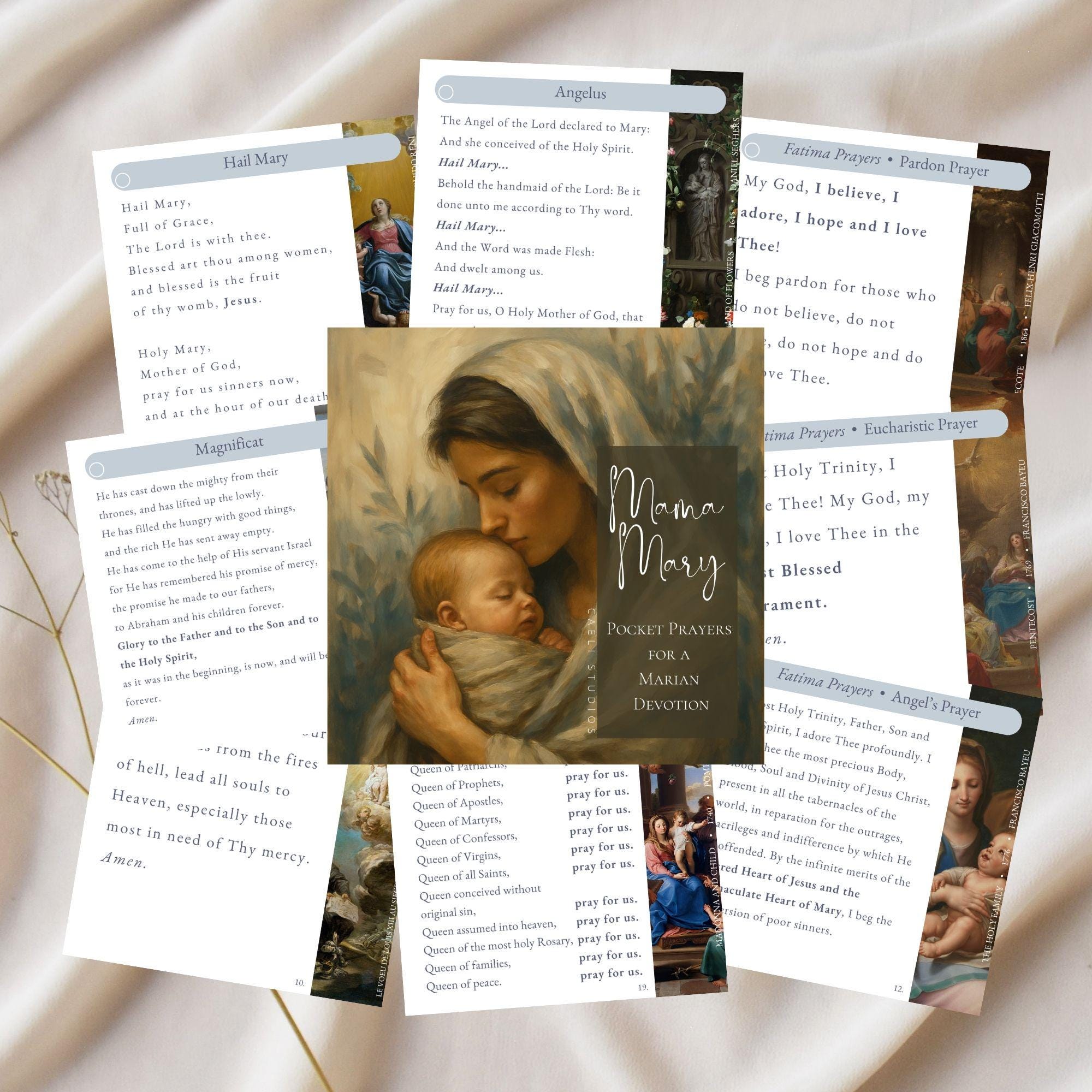 Mary Prayers Printable Prayer Cards Digital Pocket Prayers Catholic ...