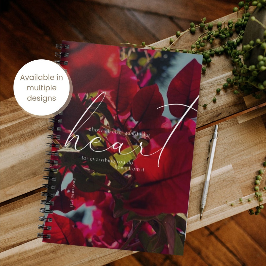 Proverbs Christian Notebook Bougainvillea Floral Spiral Notebook Verse ...