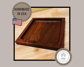 Personalized Walnut Key Tray, Engraved Wooden Tray, Ring Dish