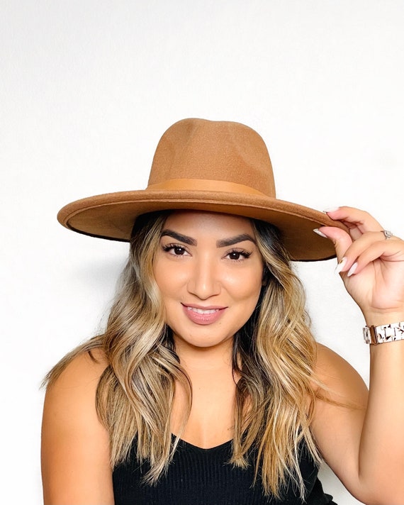 Wide Brim Hats Camel Fedora Hat Womens Women's Wide Brim Rancher