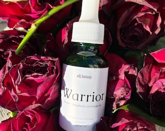 Olio da massaggio per seno e linfatico Warrior - Infuso di erbe e botaniche biologico al 100%.