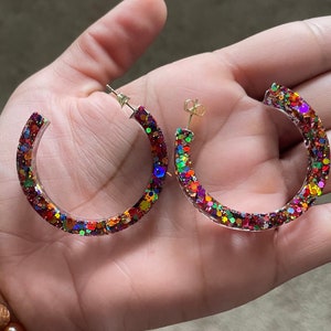 Rainbow Resin Earrings, Pride Earrings