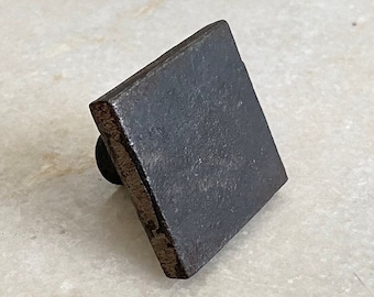 Cast iron Square knobs, Kitchen cabinet knobs, wardrobe knobs, black cast iron knobs, rustic cast iron knobs, drawer knobs, cabinet pull