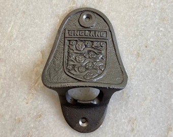 Cast Iron England Team Bottle Opener Wall Mounted