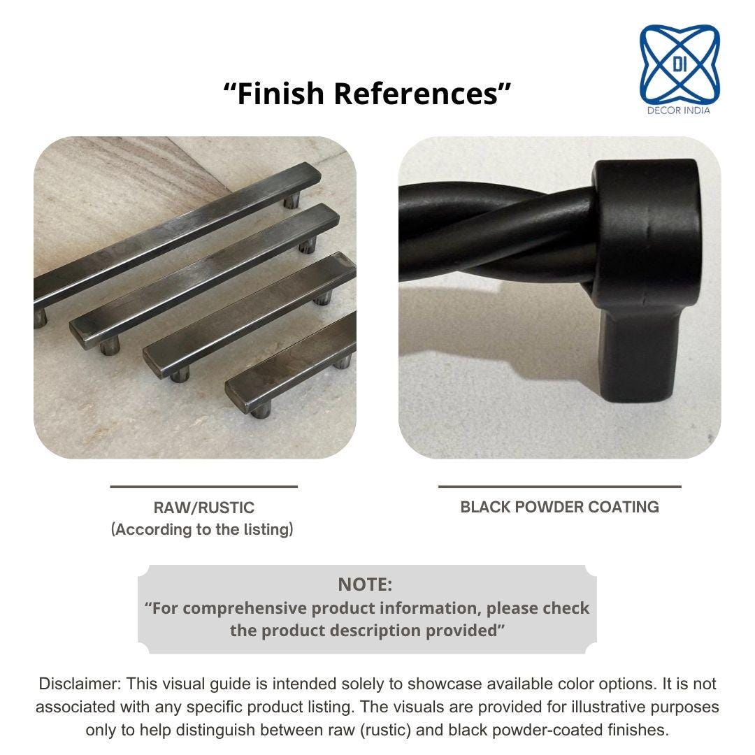 Iron Pipe Handle With a Unique Design, Raw and Black Finish- Cabinet ...