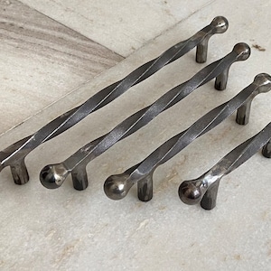Iron Twisted handles, Kitchen cabinet handles, wardrobe handles, black iron handles, rustic iron handles, drawer pull, iron handles