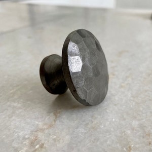 Cast iron hammered knob, Kitchen cabinet knobs, wardrobe knobs, black cast iron knobs, rustic cast iron knobs, drawer knobs, cabinet pull