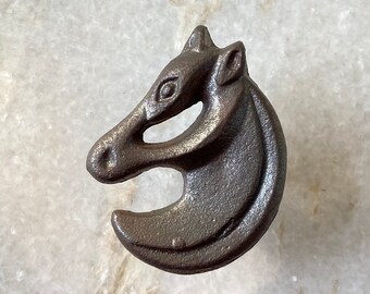Rustic Cast Iron Horse Knob - Kitchen Cabinet Drawer Pull