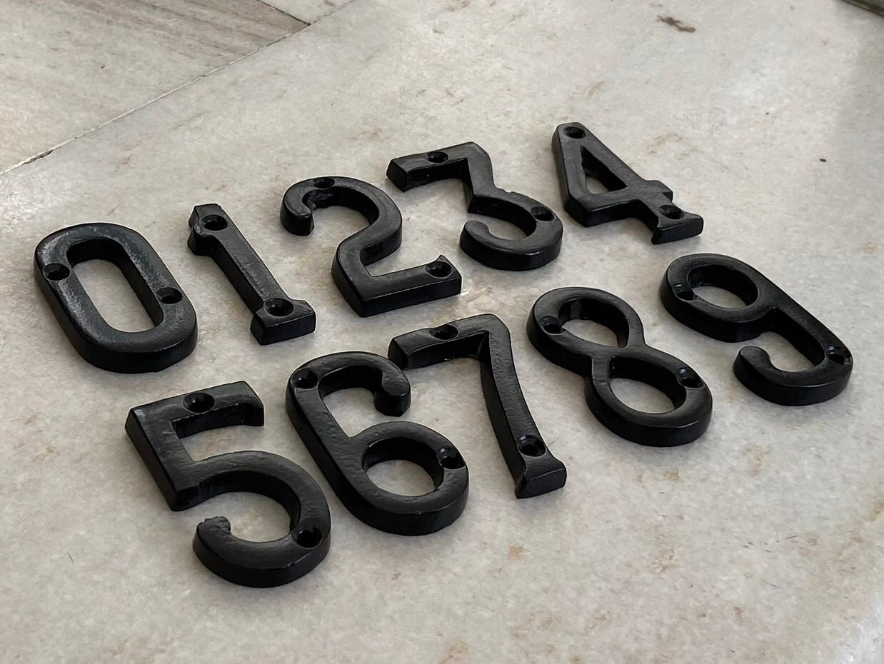 Cast For Numbers Black Cast Iron Address Numbers: Hotel Door Numbers - Etsy