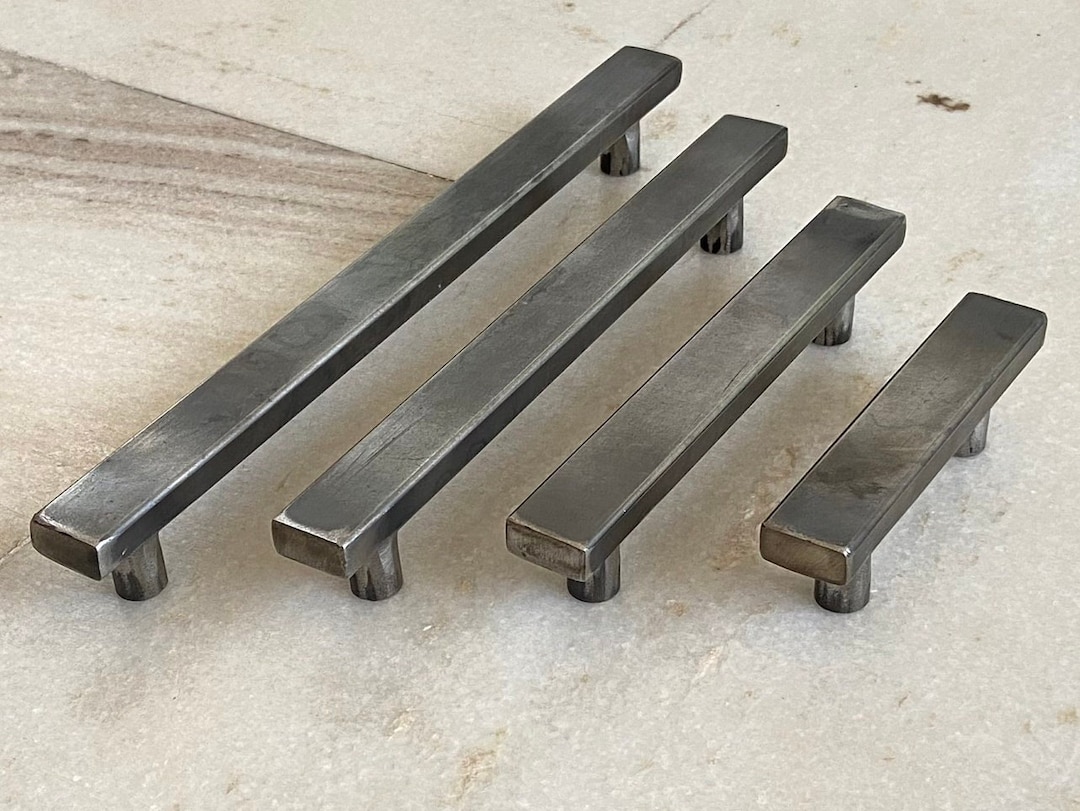 Iron Pipe Handle With a Simple Design, Raw and Black Finish- Cabinet ...