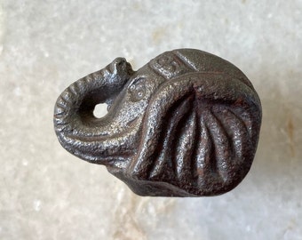 Rustic Cast Iron Elephant Knob: Cabinet Drawer Pull