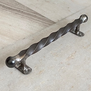 Twisted Iron Barn Handle: Rustic Black Door/Wardrobe Pull