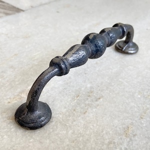 Cast iron handle, Kitchen cabinet handles, wardrobe handles, black cast iron handles, rustic cast iron handles, drawer pull, iron handles