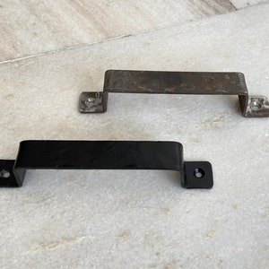 Handmade Flat Iron Handle: Barn Door, Cabinet, or Drawer Pull