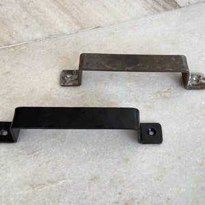 Black Iron Draw Handle, Barn Door Style Handle,Furniture Pull, Iron Handle, Drawer Pull, Kitchen Handle, Cabinet Handle