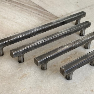 Iron Square Pipe handles, Kitchen cabinet handles, wardrobe handles, black iron handles, rustic iron handles, drawer pull, iron handles