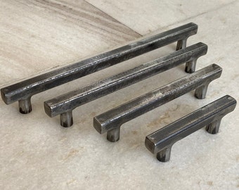 Iron Square Pipe handles, Kitchen cabinet handles, wardrobe handles, black iron handles, rustic iron handles, drawer pull, iron handles