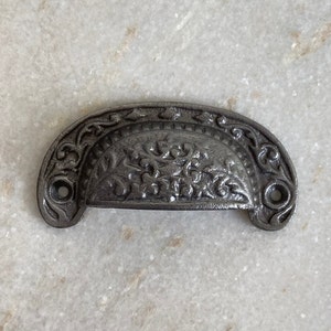 Cast Iron pull iron drawer pull, Cabinet Cup Handle, Kitchen cabinet pull, iron drawer pull, iron pull, Cast iron handle