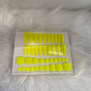 Lime Press On Nails With Press On Toe Nails Matching Set