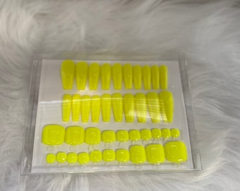 Lime Press On Nails Com Press On Toe Nails Conjunto Combinando