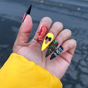 Black Girl Magic Protect Black Women Matte Press On Nails