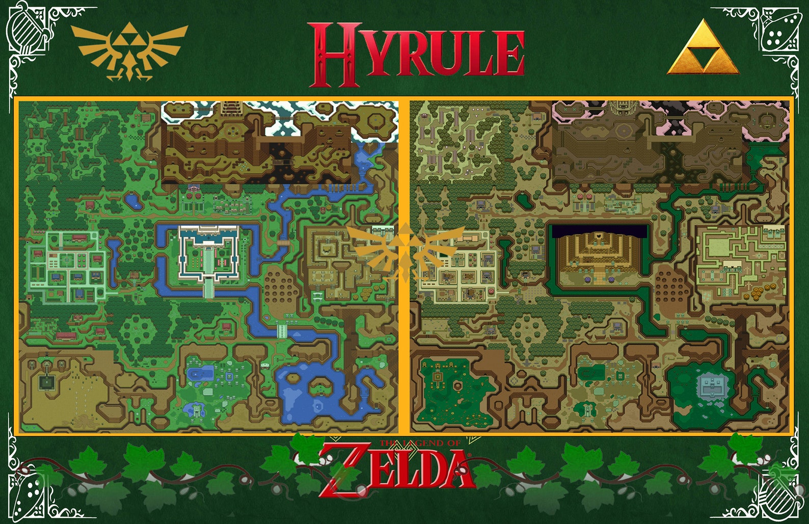 Zelda Hyrule Map Digital Download Etsy