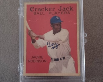 Extremely Rare Jackie Robinson baseball card Manufactured by Cracker Jack. Very few made. Virtually non existent. Vg cond