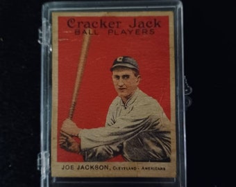 Shoeless Joe Jackson baseball card. Cracker Jack.Undated. Great red background and design. Undated. Perhaps, my best looking card!