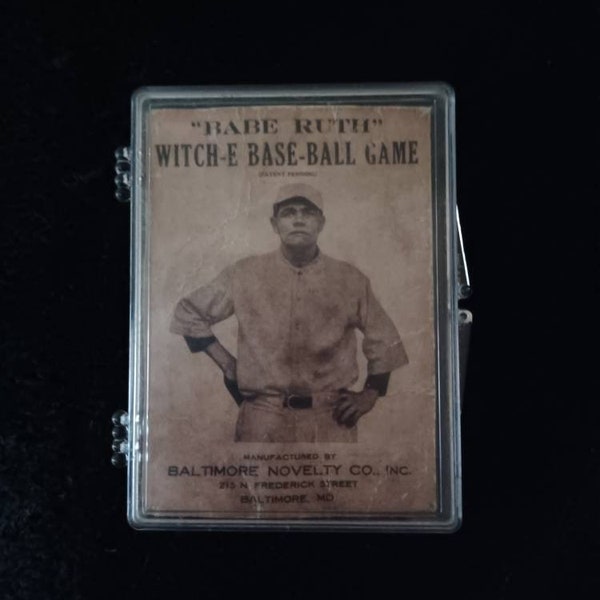 Babe Ruth Witch E Baseball game card. Signed.  Undated. Rare. Includes case. Great collector's item! Good condition