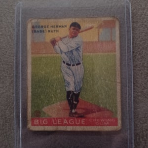 Babe Ruth baseball card #144.  New York Yankees. Goudey Gum co. Dated 1934