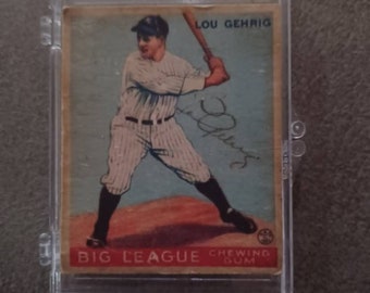 Vintage Lou gehrig rookie baseball card.  Series 160. Dated 1934. Goudey Gum co. Museum quality.