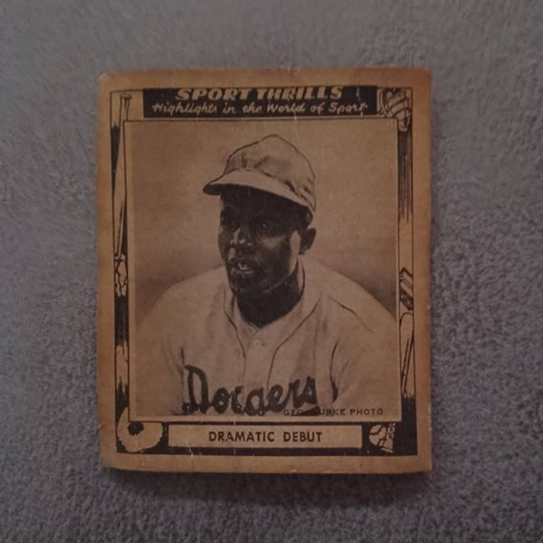 Rare Jackie Robinson baseball card. Mfr. Swell Bubble Gum.  Great collector's item