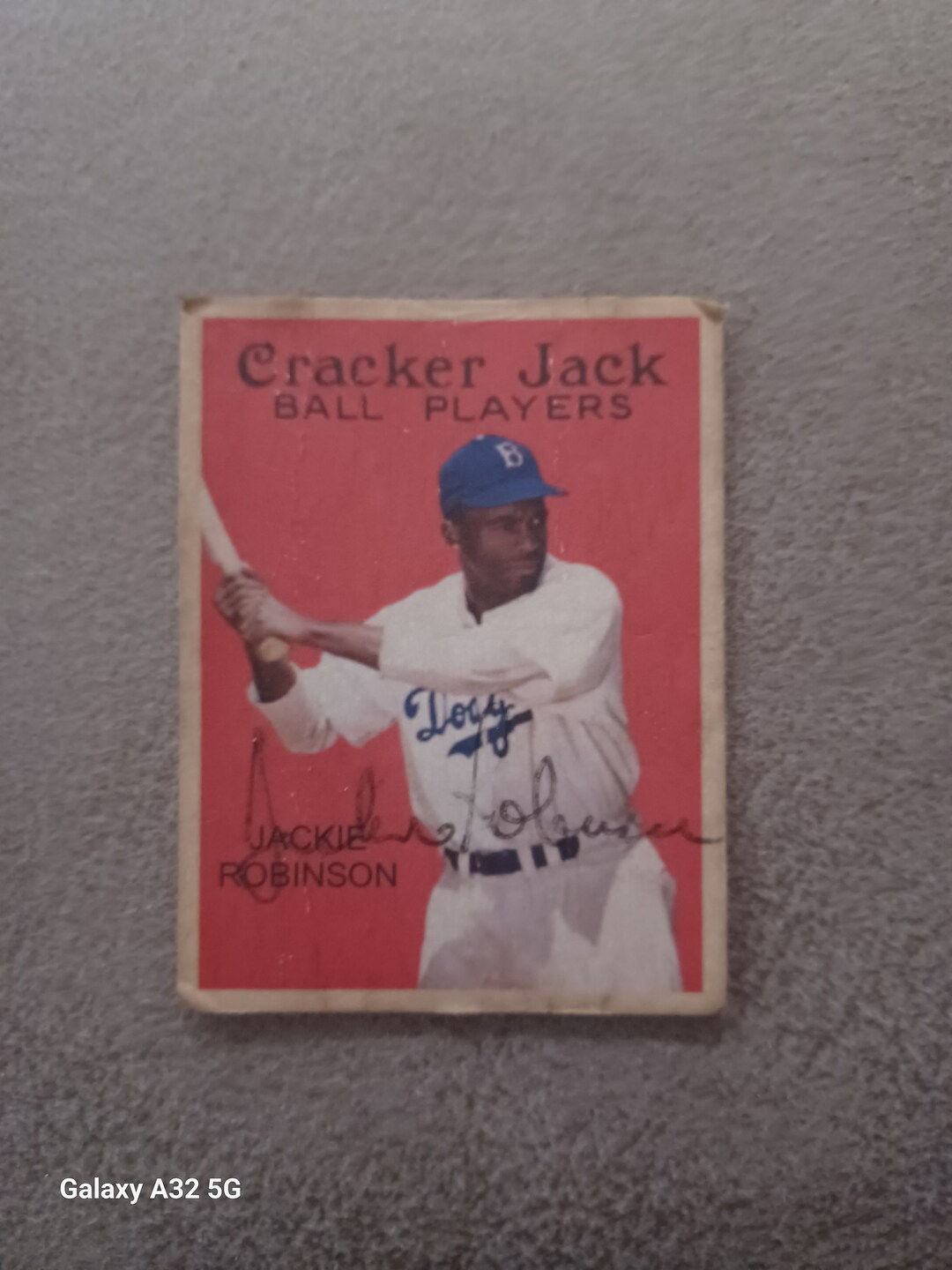 SIGNED Extremely Rare Jackie Robinson Baseball Card Manufactured by