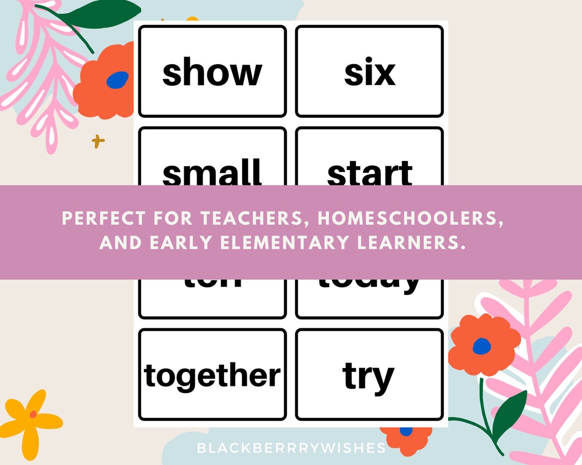 Third Grade Dolch Sight Words 41 Printable Flashcards 6 Pages - Etsy