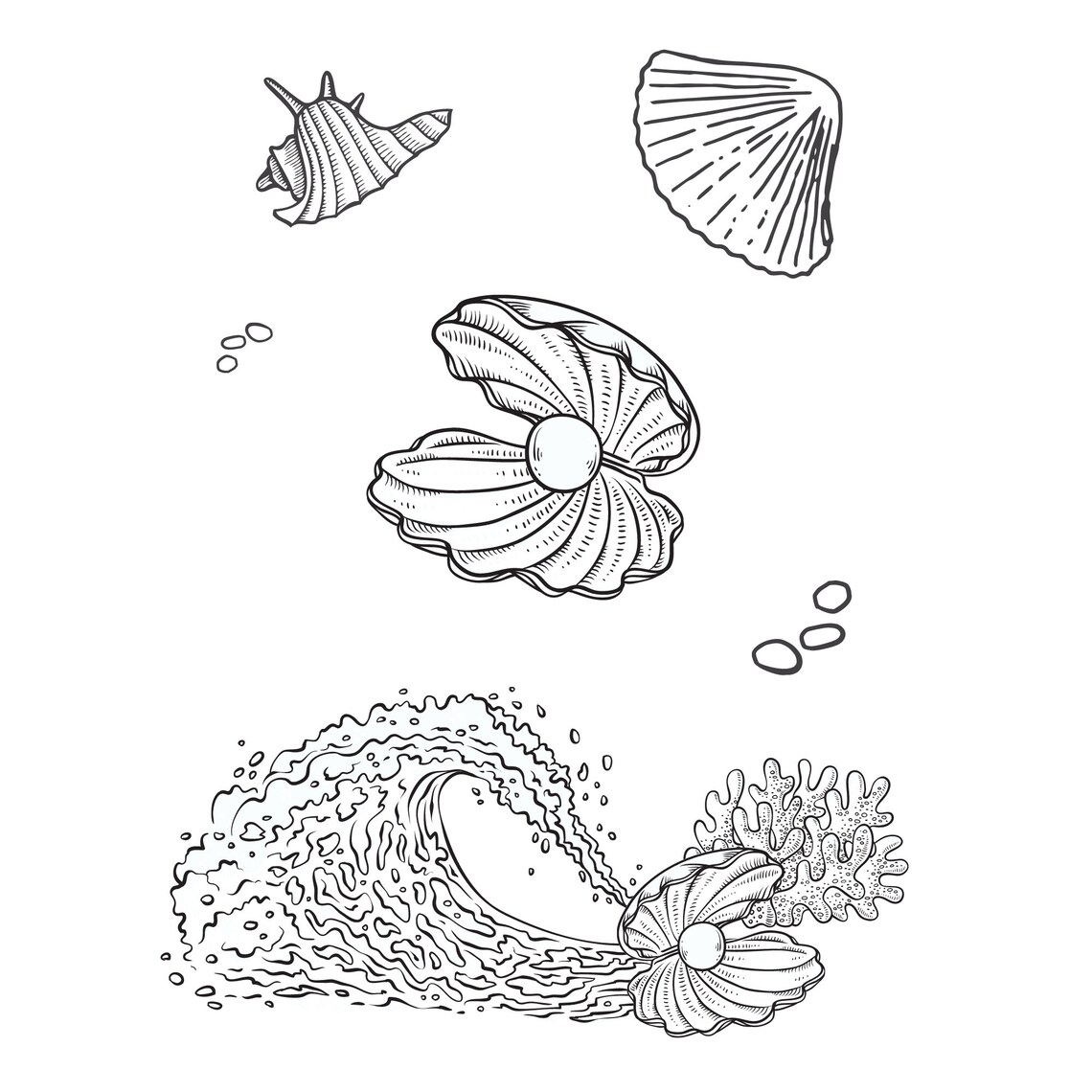 Seaside Colouring Pages for All Ages Kids and Adults Activity Etsy Canada