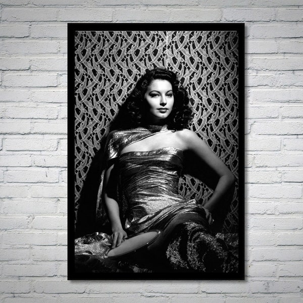 Ava Gardner Vintage-Fotografie - Retro-Wandkunst - Ava Gardner Fotodruck - Altes Hollywood Poster - Einweihungsparty Geschenkidee