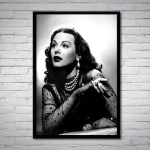 Hedy Lamarr vintage photograph - retro wall art - Hedy Lamarr photo print - Old Hollywood posters - Housewarming gift ideas