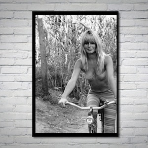 Brigitte Bardot vintage foto - retro kunst aan de muur - Bardot met een bikini fotoprint - oude Hollywood-posters - zomerhuisinrichting