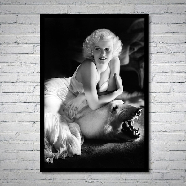 Jean Harlow vintage photograph - retro wall art - Jean Harlow photo print - Old Hollywood poster - Housewarming gift ideas - boudoir decor