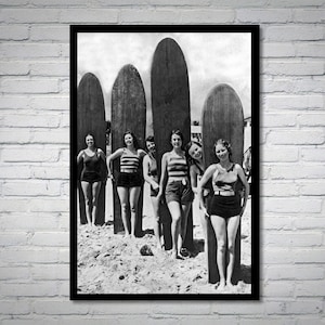 Vintage Surfing Photo: Retro Beach Life Print, Boho Summer Decor