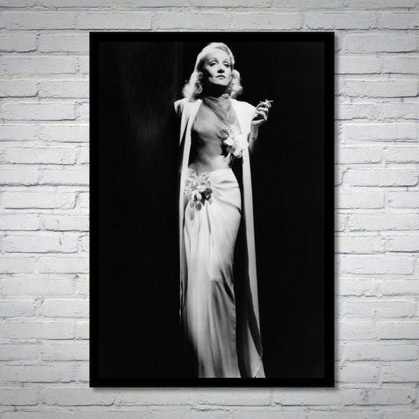 Marlene Dietrich Vintage Fotografie - Retro Wandkunst - Marlene Dietrich Fotodruck - Altes Hollywood Poster - Einzug Geschenkidee