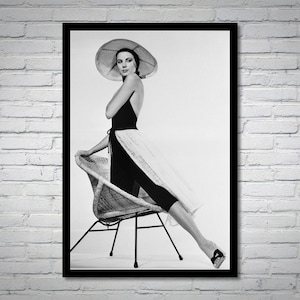 Grace Kelly vintage photograph - retro wall art - To Catch a Thief photo print - Old Hollywood posters - summer house decor