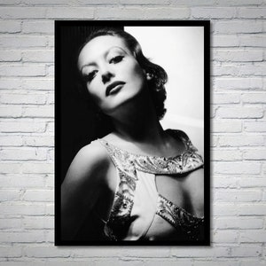 Joan Crawford vintage photograph - retro wall art - Joan Crawford photo print - Old Hollywood poster - Housewarming gift idea - boudoir deco
