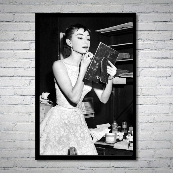 Audrey Hepburn Vintage Fotografie - Retro Wandkunst - Audrey Hepburn Fotodruck - Altes Hollywood Poster - Einzug Geschenkidee