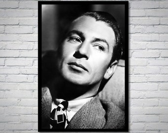 Photographie vintage de Gary Cooper - art mural rétro - impression photo Gary Cooper - vieilles affiches élégantes d'Hollywood - idées cadeaux de pendaison de crémaillère