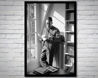 Albert Camus Vintage Fotografie - Retro Wandkunst - Albert Camus Fotodruck - Kultige Poster - Einweihungsparty Geschenkideen - Inspirierende Geschenke