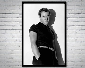 Marlon Brando vintage photograph - retro wall art - Marlon Brando photo print - Old Hollywood elegant posters - Housewarming gift ideas