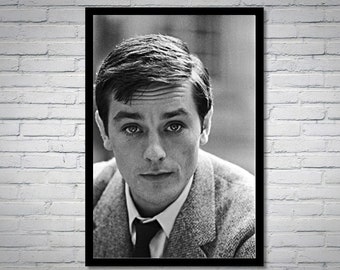 Photographie vintage d'Alain Delon - art mural rétro - impression photo Alain Delon - vieilles affiches hollywoodiennes élégantes - idées cadeaux de pendaison de crémaillère