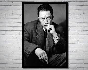 Fotografia vintage di Albert Camus - arte da parete retrò - stampa fotografica Albert Camus - poster iconici - idee regalo per l'inaugurazione della casa - regali di ispirazione