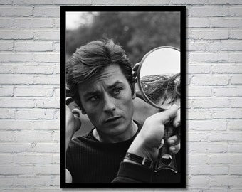 Photographie vintage d'Alain Delon - art mural rétro - impression photo Alain Delon - vieilles affiches hollywoodiennes élégantes - idées cadeaux de pendaison de crémaillère